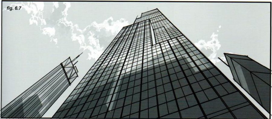 A view straight up a skyscraper against clouds.