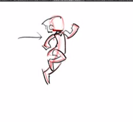 The same gesture developed into a black line drawing.