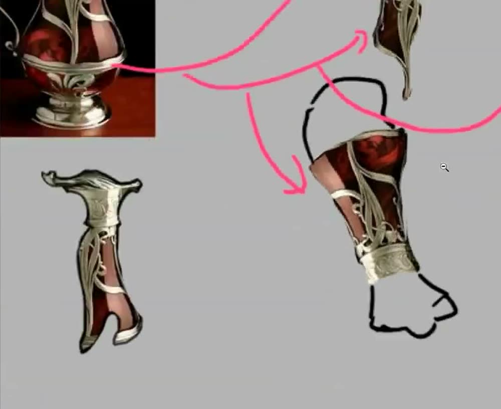 A cut-out rotated over a line-drawn hand to read as a cuff.