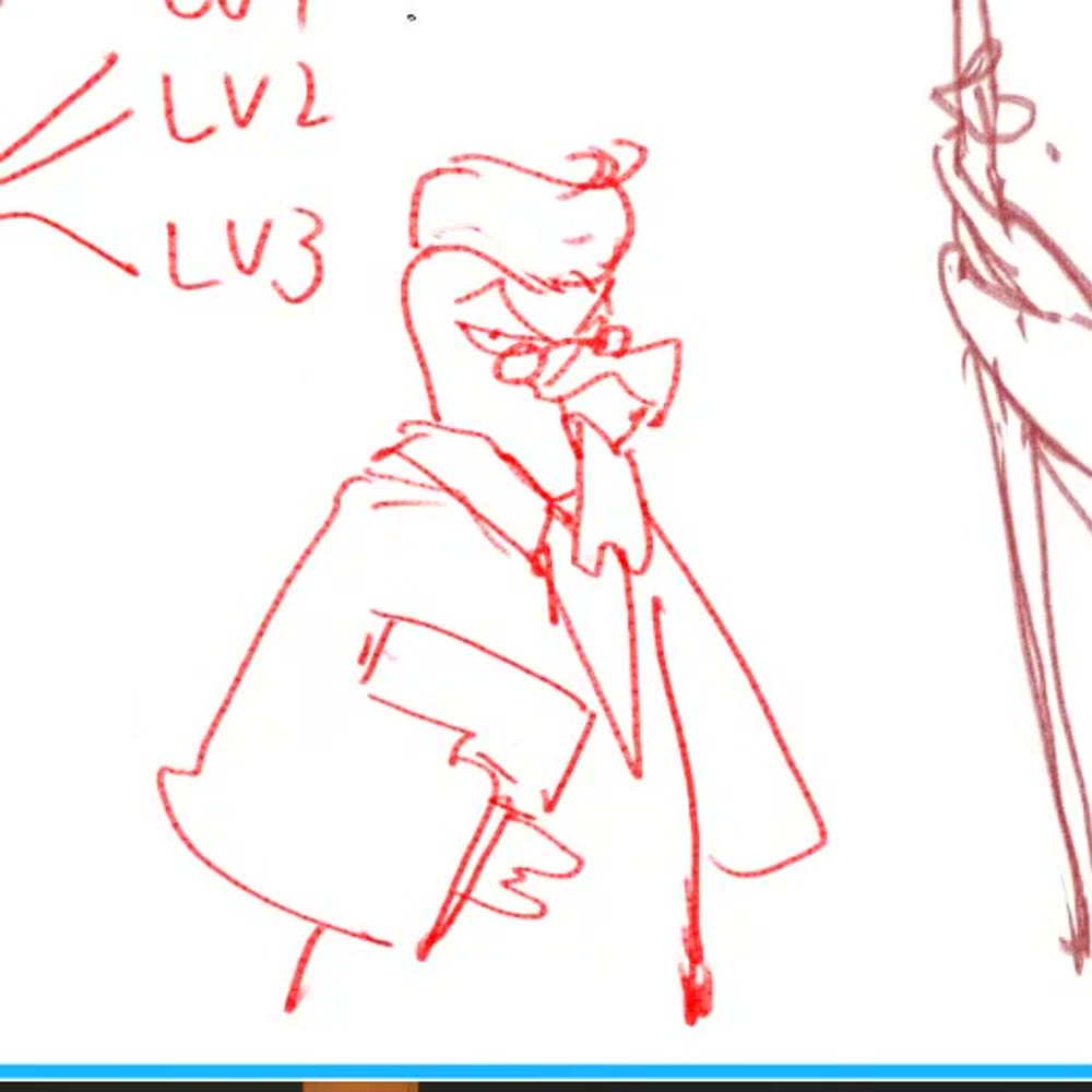The rooster with slicked hair and small glasses.