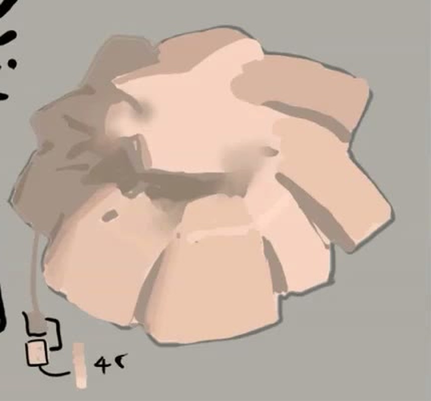 The finished skirt study: flat planes with some softened transitions.