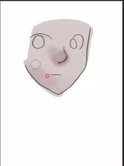 A simple face with soft blurred shading around the nose and cheek.